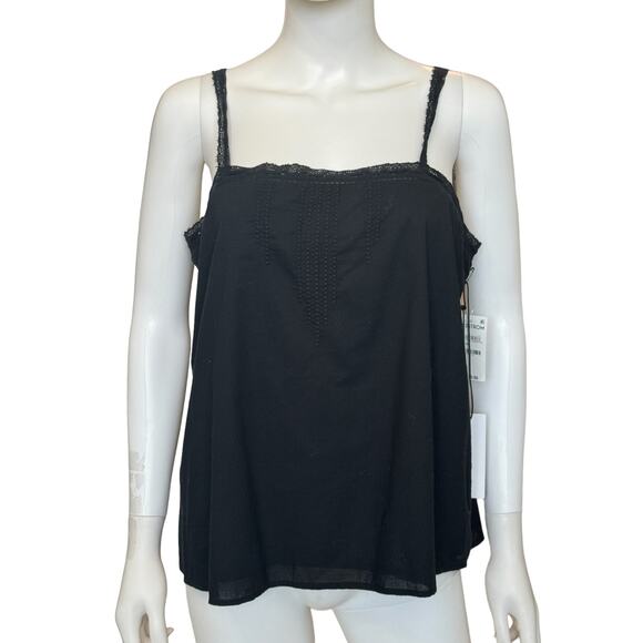 New ~ ( NORDSTROM ) TREASURE & BOND ~ Embroidered Lace Trim Tank M 100% cotton - Picture 1 of 6